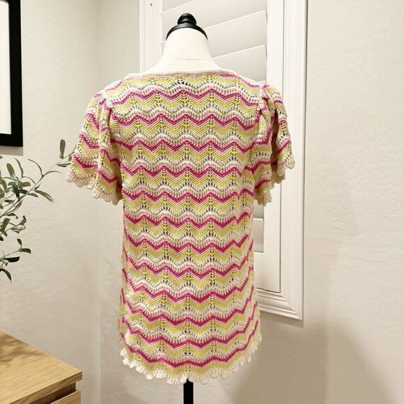 Torrid Pointelle Pullover Flutter Sleeve Sweater Size 0 (0X) - Picture 6 of 16